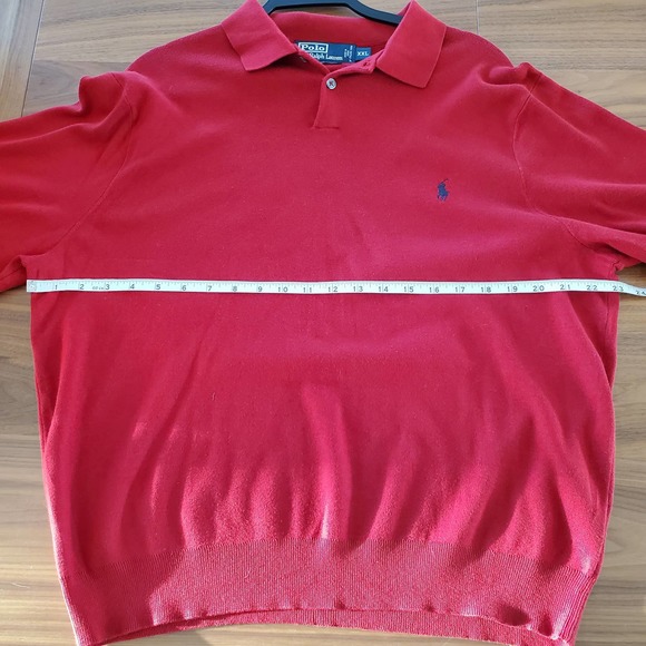 Polo Ralph Lauren Pima Cotton Collared Pullover Sweater Long Sleeve Sz XXL Red - Picture 4 of 7
